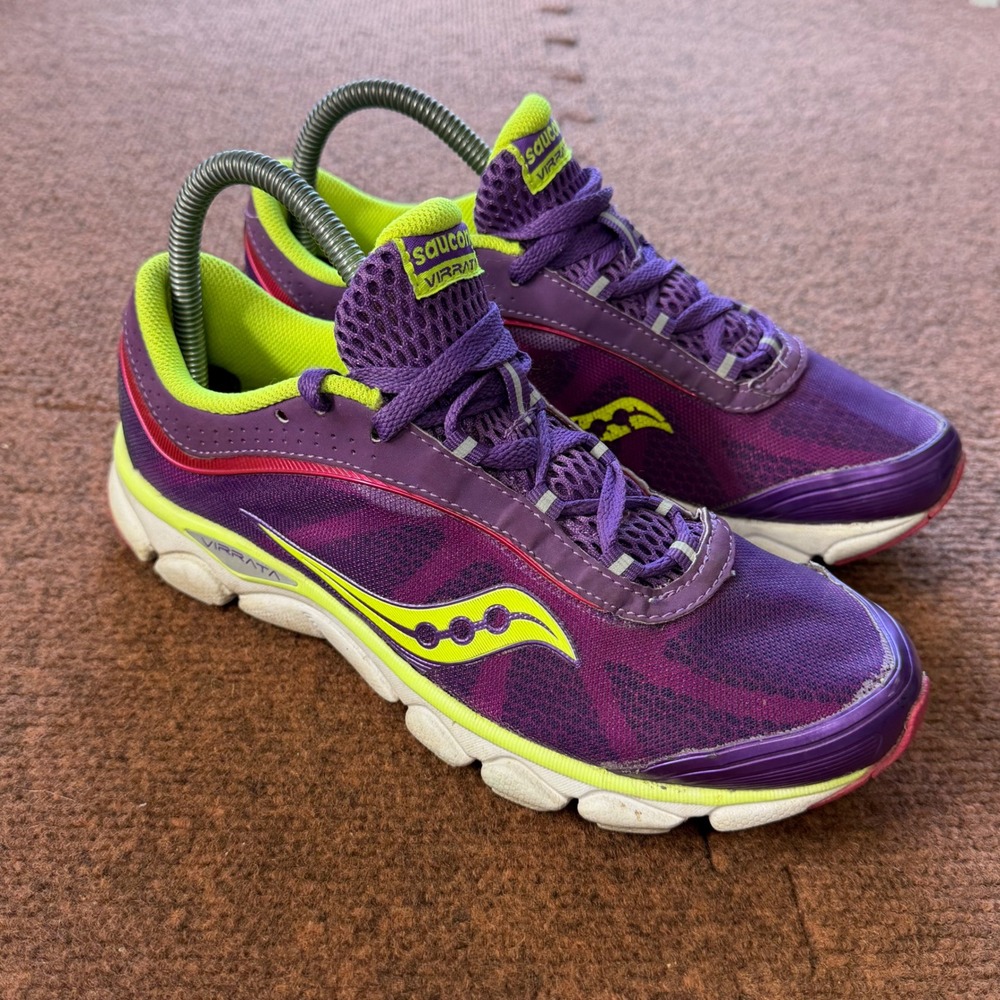 Saucony Virrata Womens Running Shoes Purple Citron Yellow Sneakers 10175-3 Sz 8